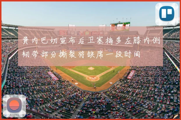 费内巴切宣布后卫塞梅多左膝内侧韧带部分撕裂将缺席一段时间