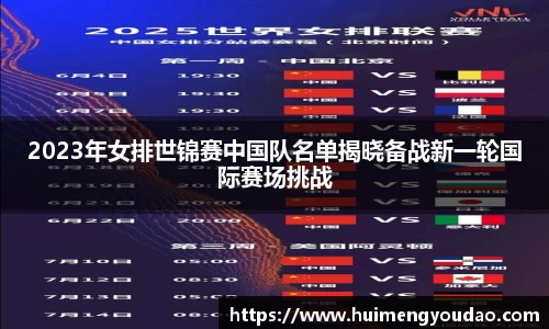 2023年女排世锦赛中国队名单揭晓备战新一轮国际赛场挑战