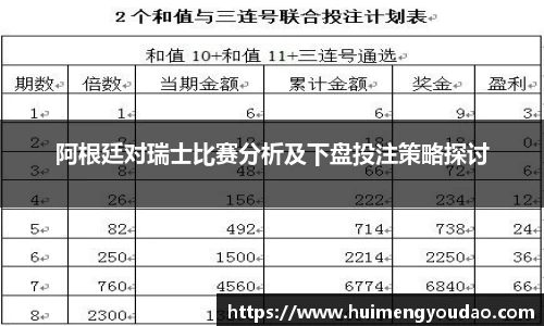 阿根廷对瑞士比赛分析及下盘投注策略探讨